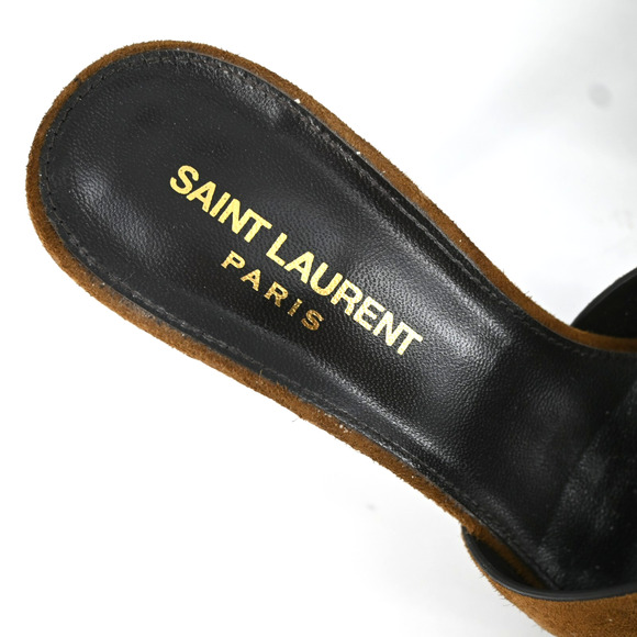 Saint Laurent Brown Suede Tribute Mules Size 36 - Picture 7 of 12